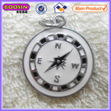 Cute Black&White Enameled Metal Compass Charm #13858